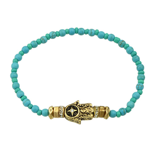 Bohemian Jewellery Handmade Beads Elastic Bangle Hand Charm Bracelet