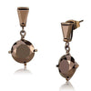 IP Coffee light Brass Earrings with AAA Grade CZ in Light Co