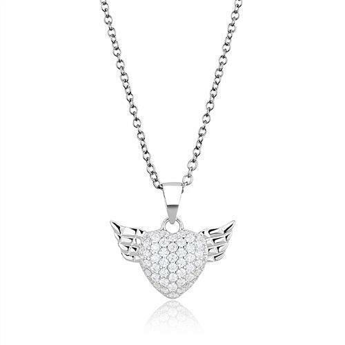 Rhodium 925 Sterling Silver Chain Pendant with AAA Grade CZ