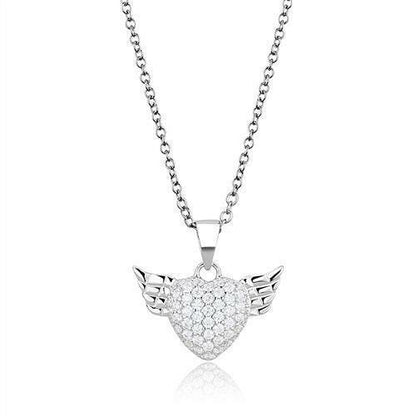 Rhodium 925 Sterling Silver Chain Pendant with AAA Grade CZ