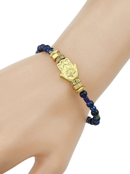 Bohemian Jewellery Handmade Beads Elastic Bangle Hand Charm Bracelet