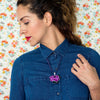 Ocosingo Heart Embroidered Necklace.