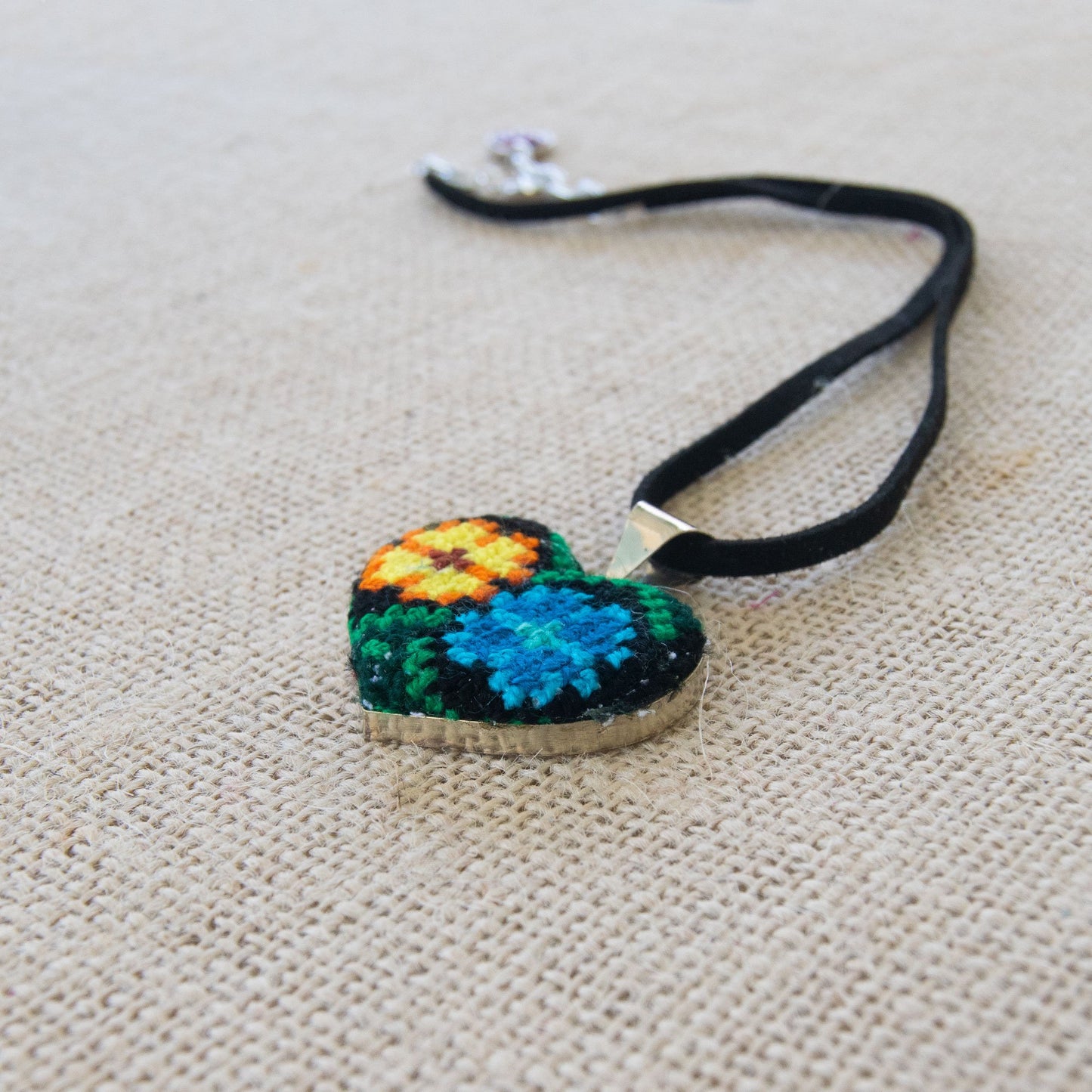 Ocosingo Heart Embroidered Necklace.