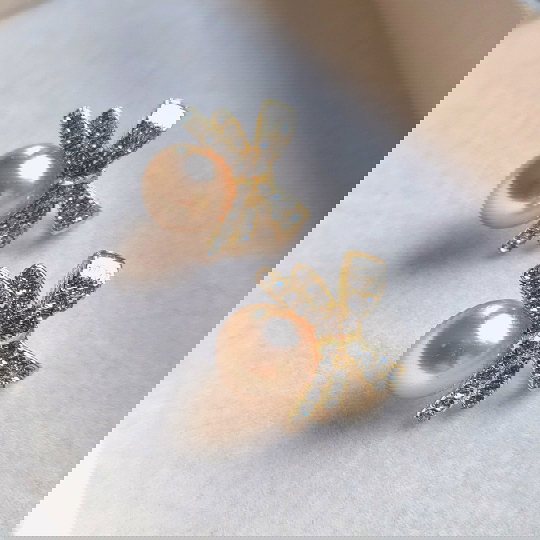 Faux Pearl Stud Light Pink Earrings