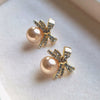 Faux Pearl Stud Light Pink Earrings