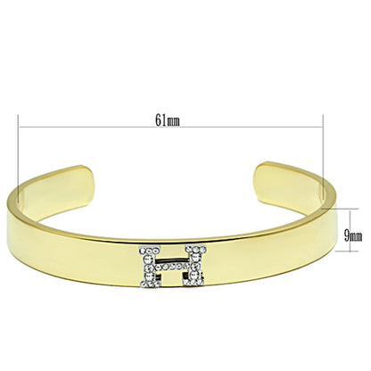 Gold+Rhodium White Metal Bangle with Top Grade Crystal  in