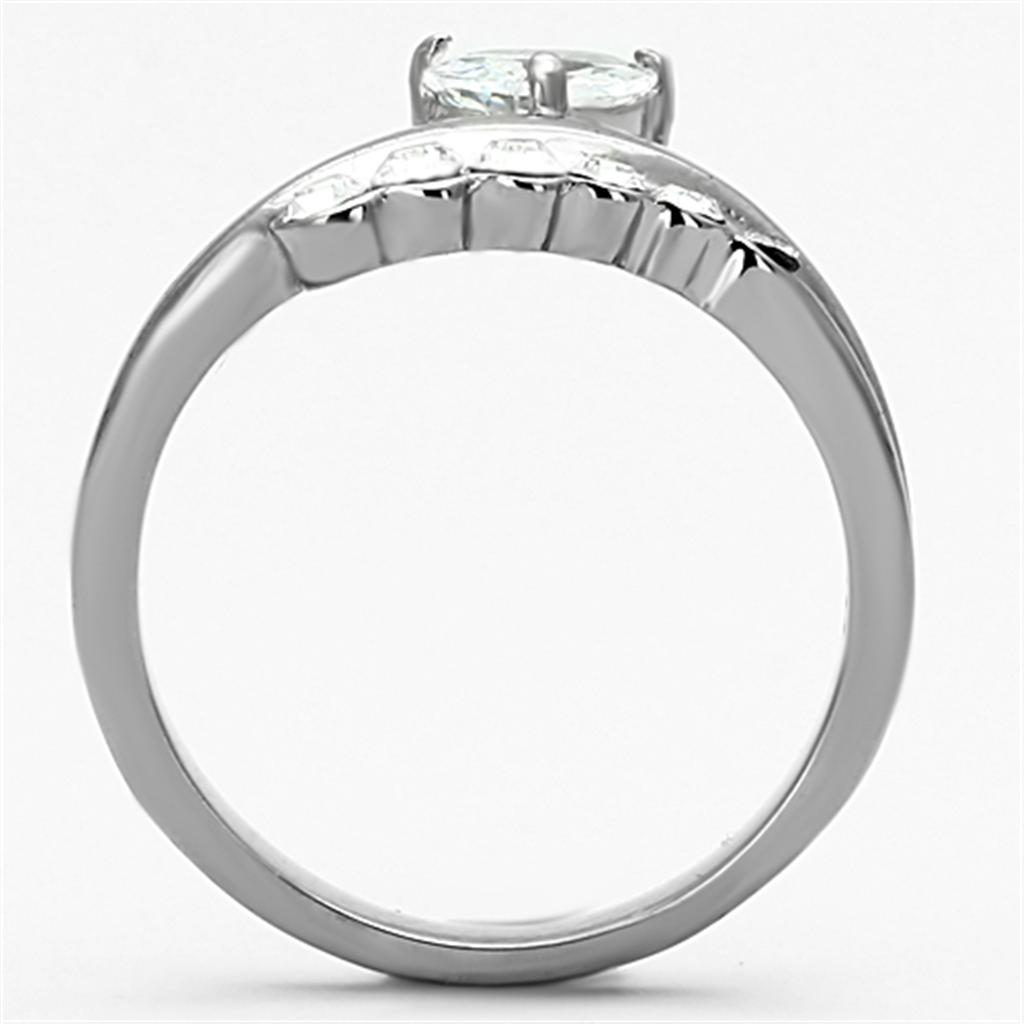 High polished (no plating) Stainless Steel Ring with AAA