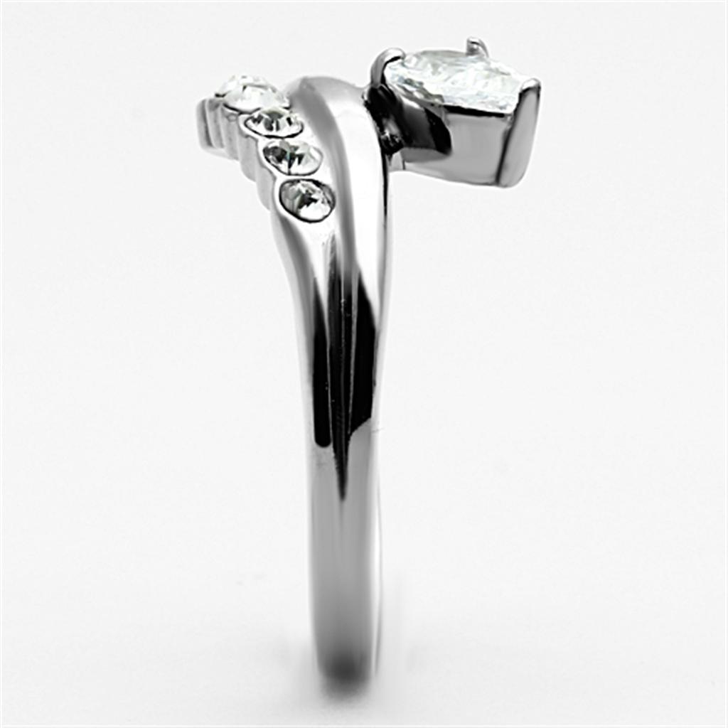High polished (no plating) Stainless Steel Ring with AAA
