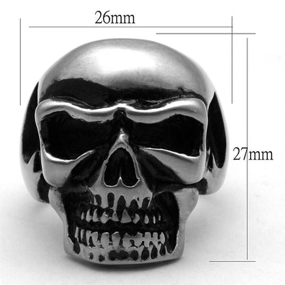 Antique Silver Stainless Steel Ring with Epoxy  in Jet