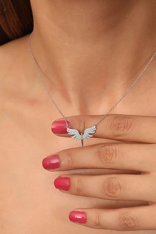 Sterling Silver Archangel Michael with White Stone for Women