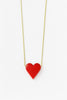Stainless Steel Red Murano Heart Necklace for Women