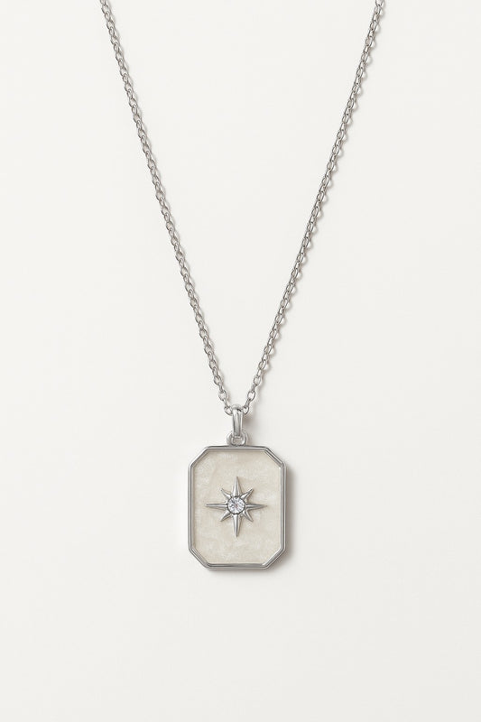 Stainless Steel Silver North Star Necklace for Women