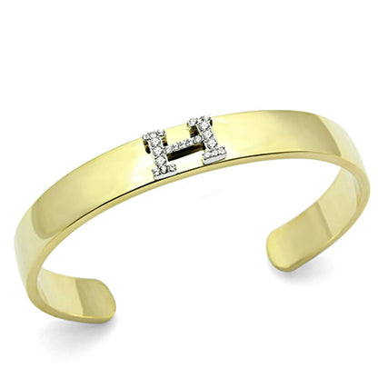 Gold+Rhodium White Metal Bangle with Top Grade Crystal  in