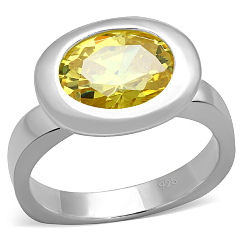 Silver 925 Sterling Silver Ring with AAA Grade CZ  in Topaz