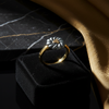 Gold White Metal Ring with Top Grade Crystal  in Black Diamond